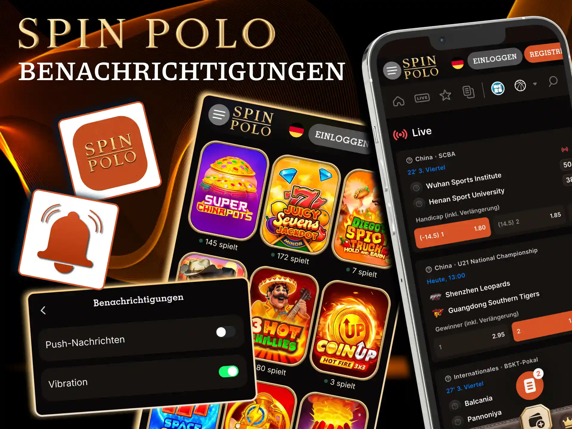 Neue Freispiele erscheinen bei Spinpolo prioritär als Push Nachricht.