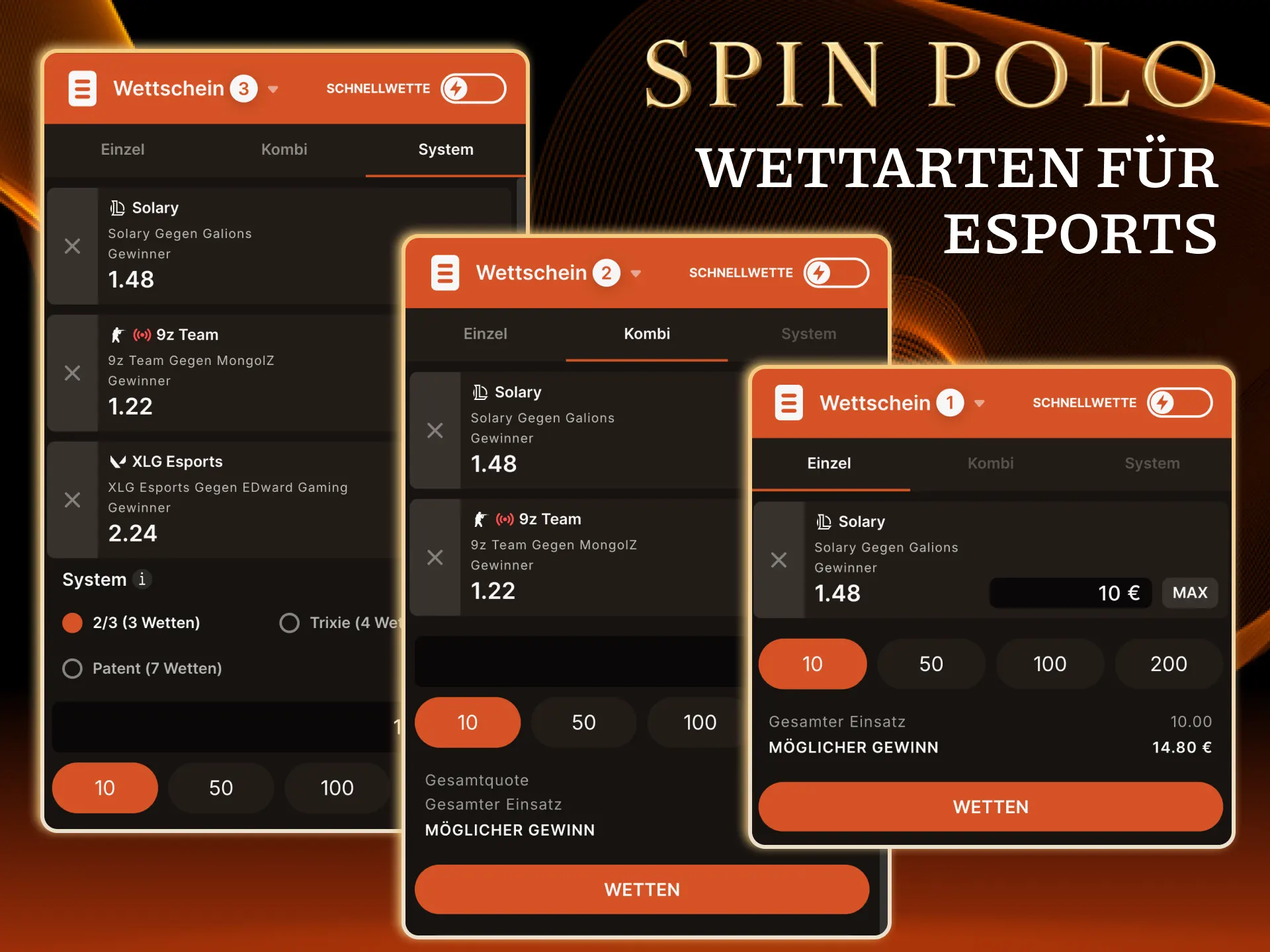 Nutzer findet Handicap und Over Under Märkte bei Spinpolo.