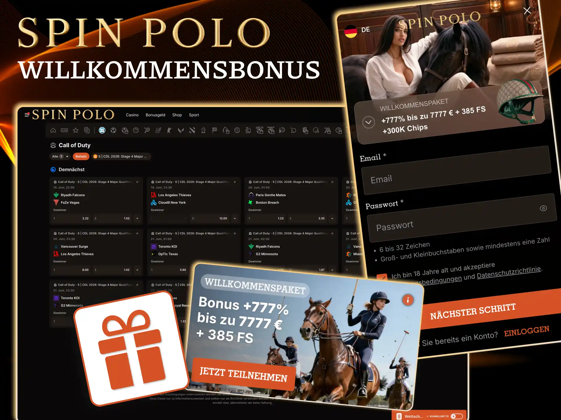 Bonusbedingungen für Spinpolo eSports Wetten beachten.