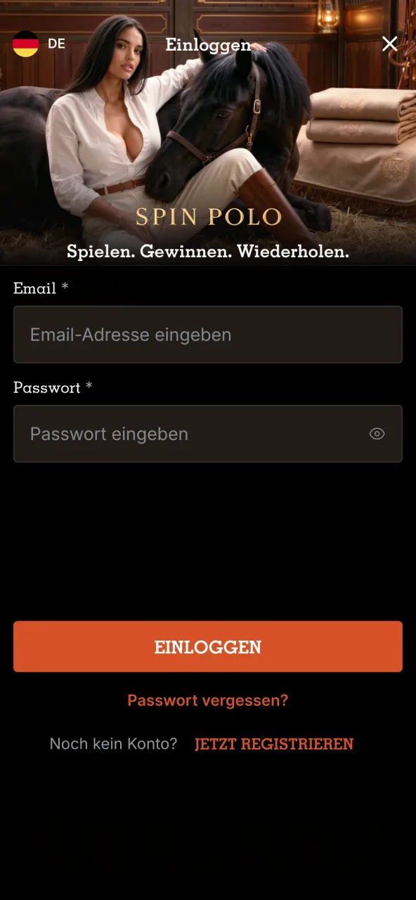 Spinpolo Login mit vorhandenen Zugangsdaten für schnellen Einstieg.