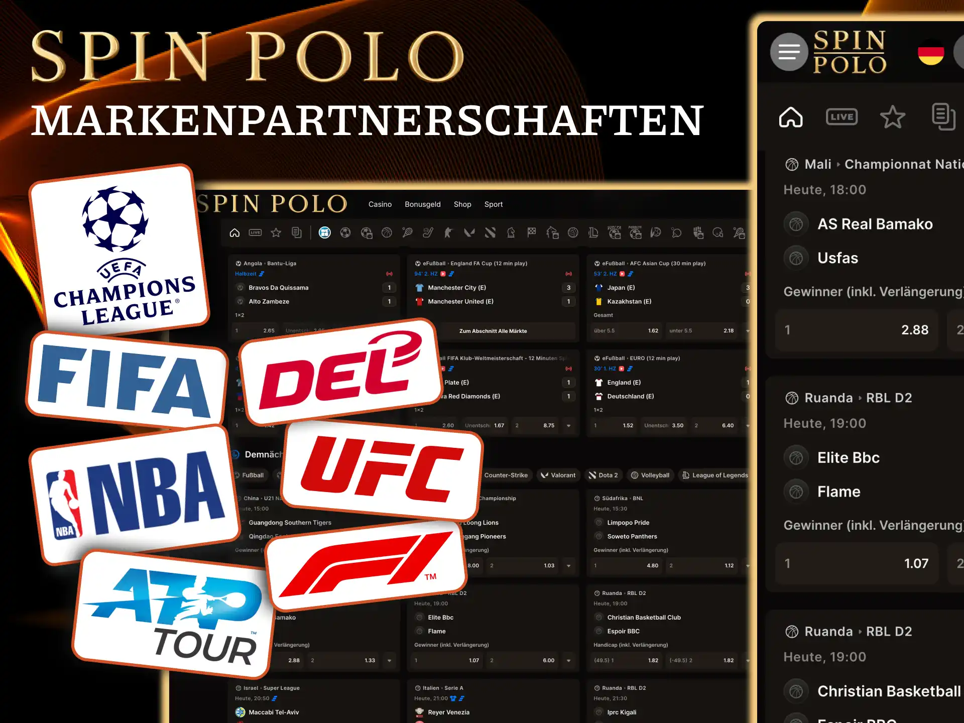 Spinpolo arbeitet mit UFC und DEL zusammen.