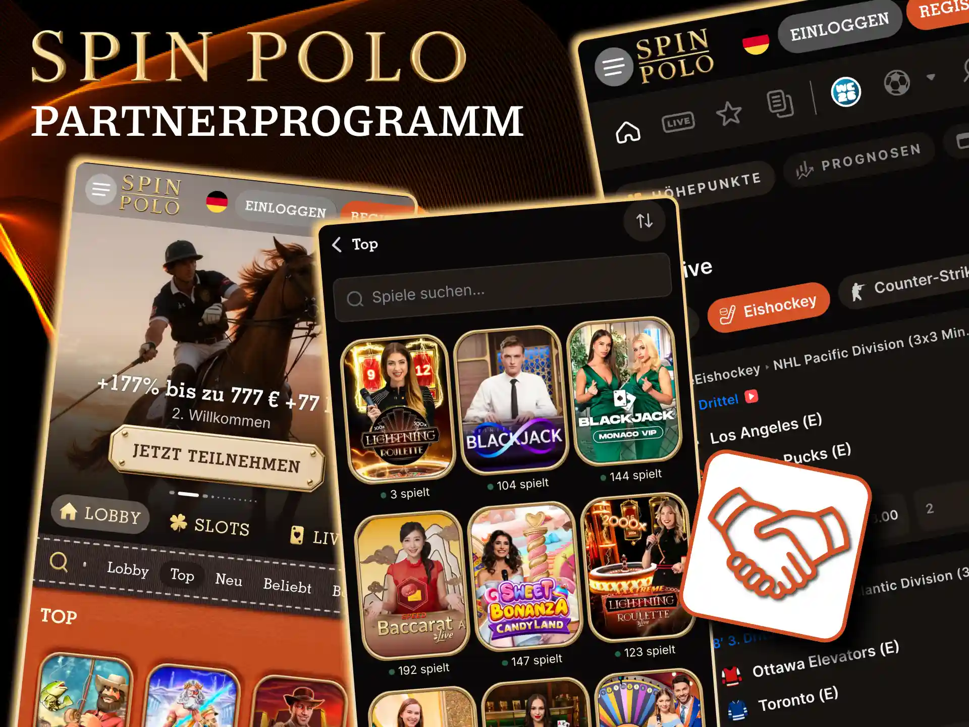 CPA Modell für Spinpolo Affiliates mit hohem Traffic.