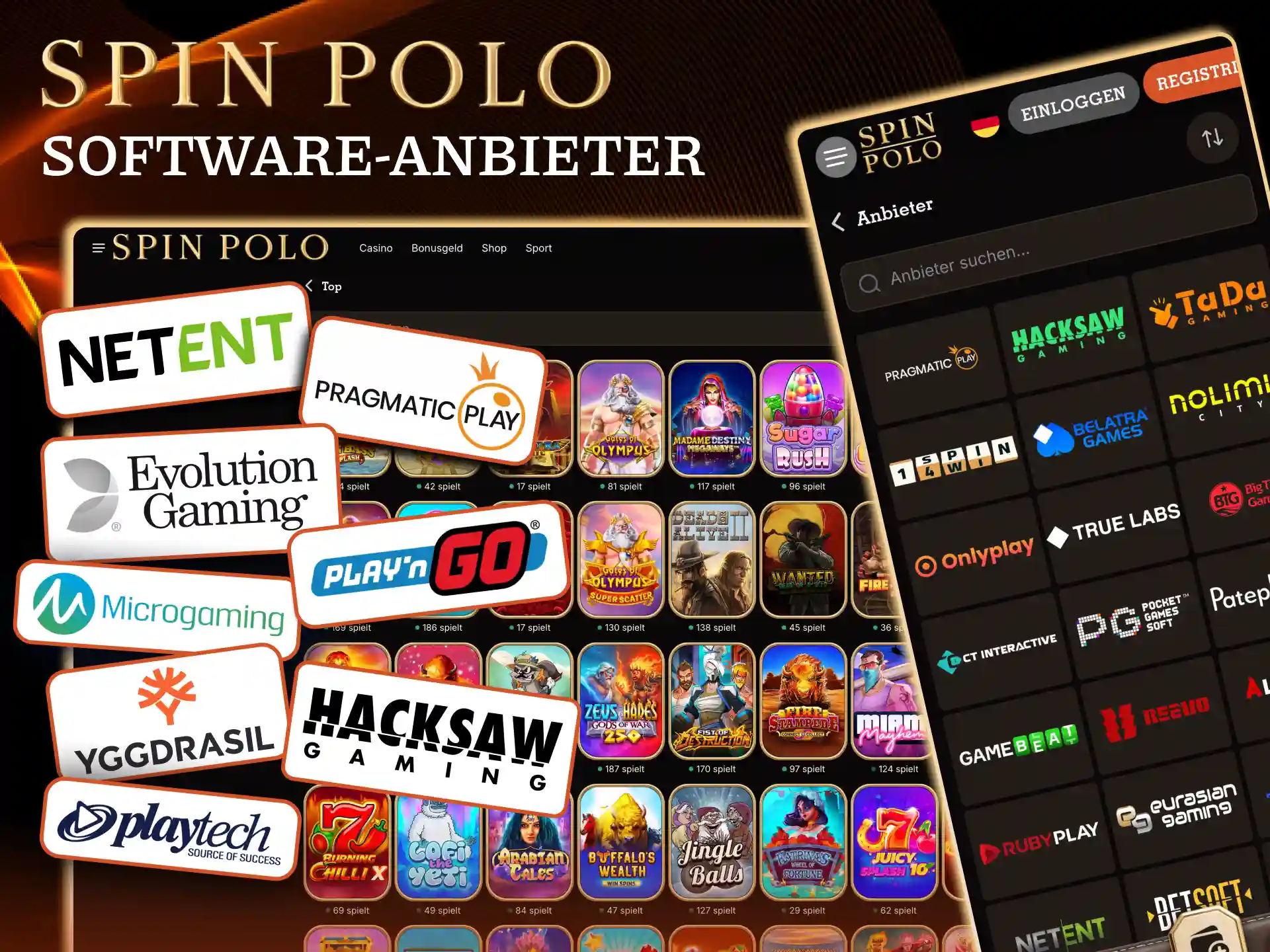 Spinpolo integriert Playtech, Yggdrasil und Hacksaw Gaming.