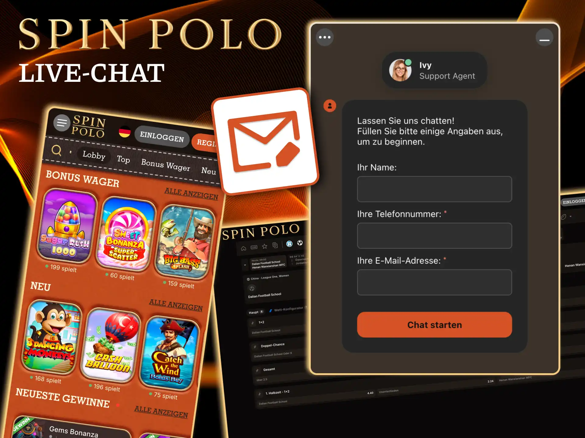 Spinpolo Live Chat nutzen für schnelle Klärung von Konto oder Bonusfragen.